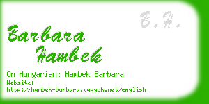 barbara hambek business card